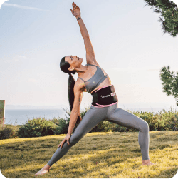 How it Works Image - Sweet Sweat Eco Waist Trainer - Pink - Yoga Pose